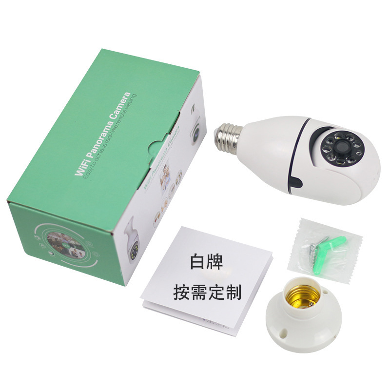 E27 ampul kamerası, full renkli, WiFi, gece görüşlü, 1080p