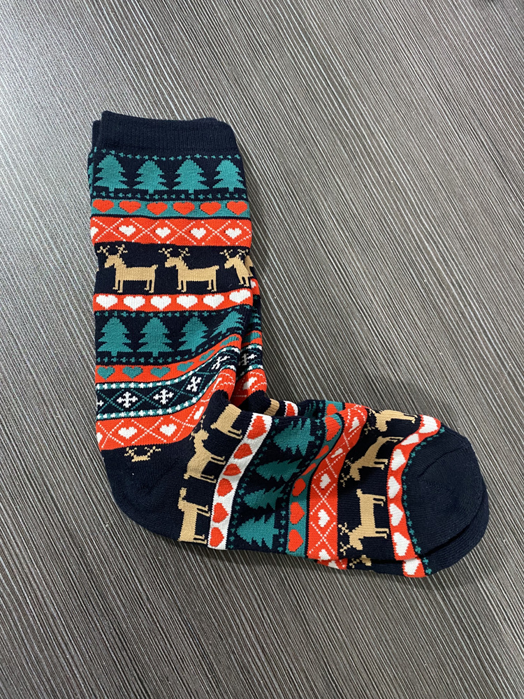 christmas sock 冬季加厚保暖袜女袜中筒袜全毛圈棉袜复古卡通圣
