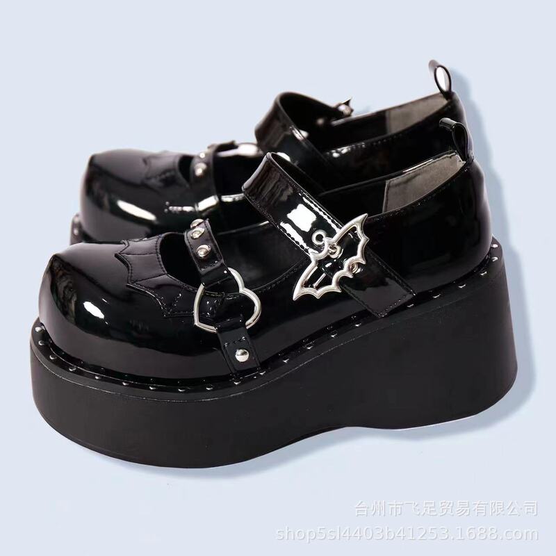 Foreign Trade Mary Jane Shoes Women's 2022 New Round Toe Thick-soled Large Size British Small Leather Shoes Increased Japanese Style High-rise Women's Shoes Foreign Trade Mary Jane Shoes Women's 2022 New Round Toe Thick-soled Large Size British Small Leather Shoes Increased Japanese Style High-rise Women's Shoes