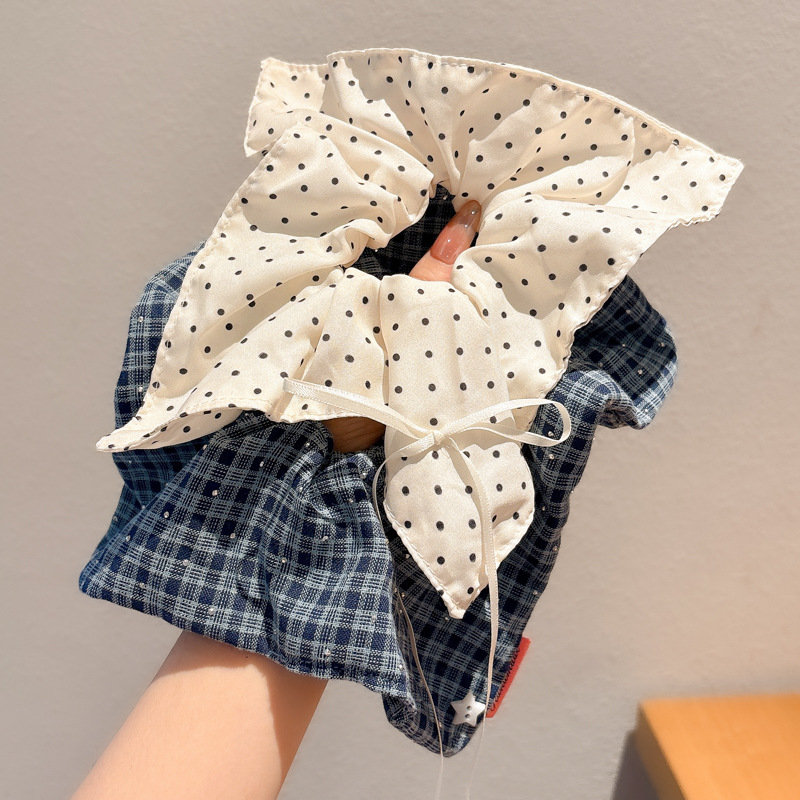 Nuevo punto ondulado anillo de pelo de intestino grueso arco cuadrado anillo de pelo de alta sensibilidad adornamiento de pelo dulce toalla cuadrada cuerda de cabeza cuerda de cabello boutique