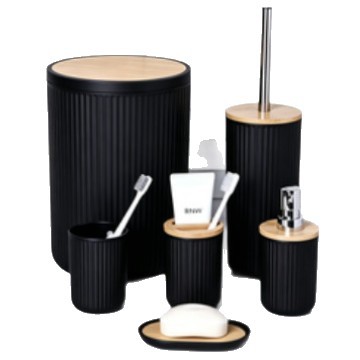 Juego de Accesorios de Baño de 7 Piezas de Plástico con Bambú para Baño image 6