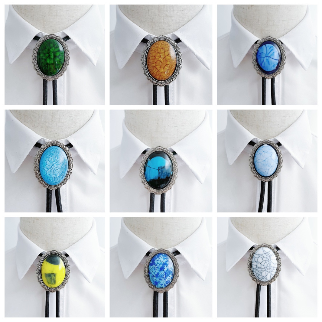 A01B1C47 유럽 복고풍 패턴 폴로 넥타이 패션 볼로 넥타이 셔츠 칼라 로프 데일리 캐주얼 남성