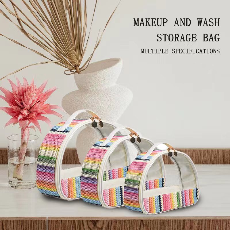 Cosmetic Bag high-looking portable large capacity makeup storage bag travel cute storage bag shell woven wash bag