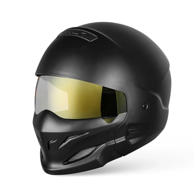 Motosiklet kaskı (dəbilqə) – Electric Vehicles, and Retro Helmets - matt-black-gold-plated-m53-54cm