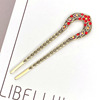 Metal classic Chinese hairpin, modern hairgrip, Hanfu with tassels, bronze hair accessory, Chinese style, simple and elegant design, wholesale