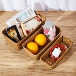 天然海草编织收纳筐工厂客厅茶具居家杂物化妆品长方形收纳篮批发