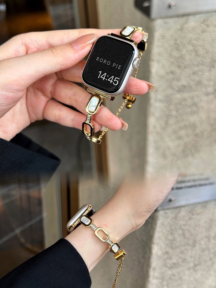 19g Weight Watch Strap Classification Alloy, Metal Material Multicolor, Apple Pattern Casual, Elegant, Vacation Style Casual Elegant Vacation Multicolor Apple Watch Strap 无