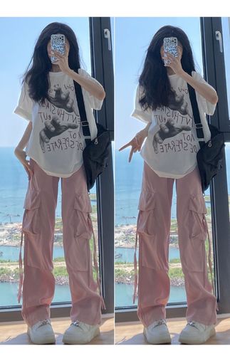 Dopamine Chic Set - This Year's Trendy Cool American Retro Work Pants for Women - Thin Version Casual Sports Pants