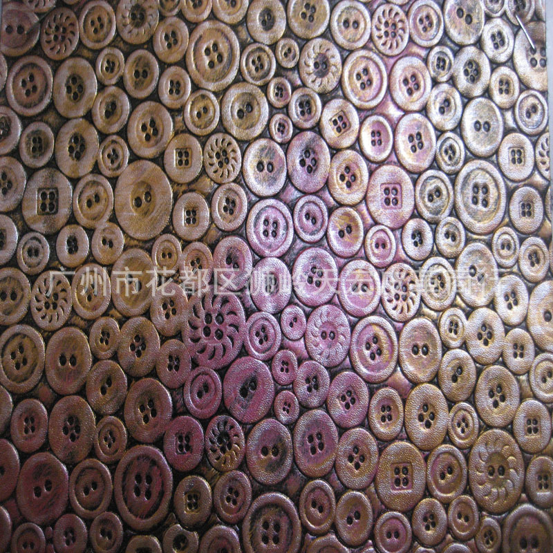 彩色钮扣PU装修皮革工艺品包装人造革酒店用品装修面料仿古皮料