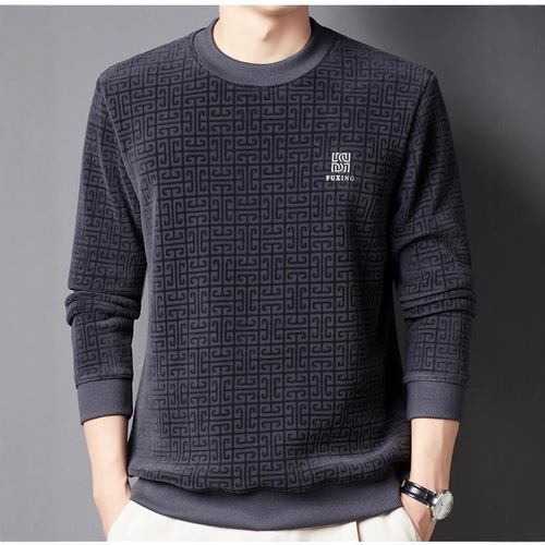 Autumn and Winter New Arrival Warm Round-Neck Casual Fleece Sweater for Middle-Aged and Elderly Men—Chenille Men's Wear