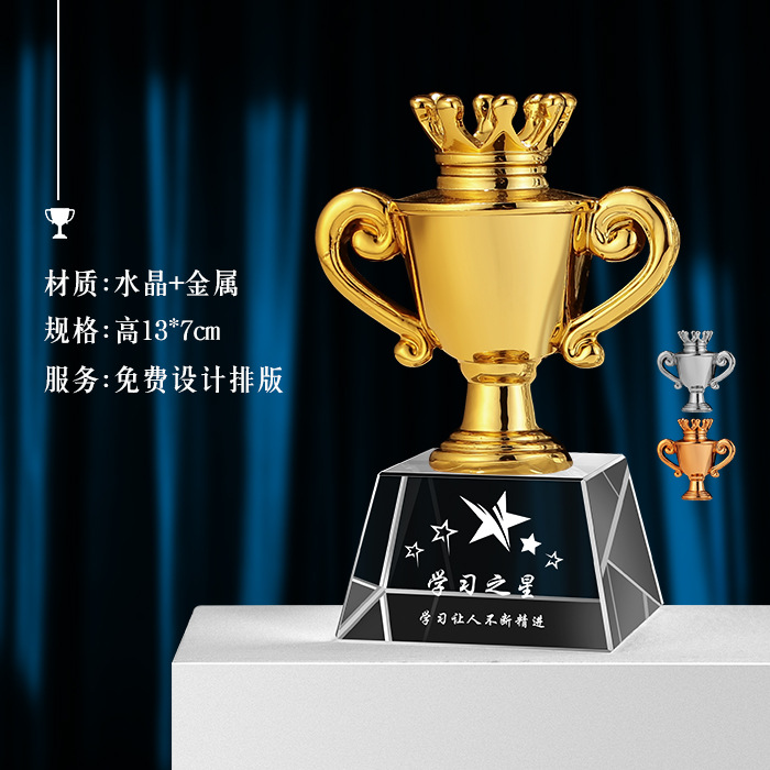 Trofeo de Cristal para Niños, Premio de Competición Infantil, Estrella de Cinco Puntas con Grabado de Metal, Regalo para Festivales y Reuniones Deportivas Estudiantiles