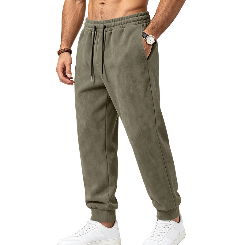 European and American Amazon cross-border loose-fit men's suede casual athletic sweatpants, simple, breathable, and suitable for everyday wear and jogging, in solid colors European and American Amazon cross-border loose-fit men's suede casual athletic sweatpants, simple, breathable, and suitable for everyday wear and jogging, in solid colors