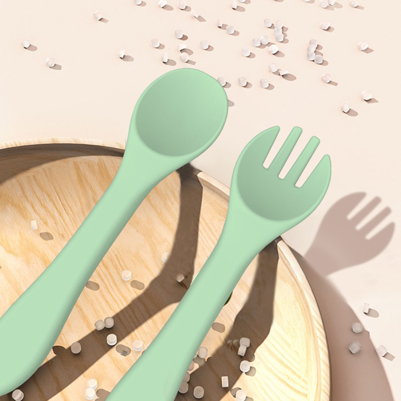 Customized Children's Fork and Spoon Baby Spoon Tableware Set Fork and Spoon Food Supplement Tool Food Supplement Spoon Mother and Baby Supplies Wholesale