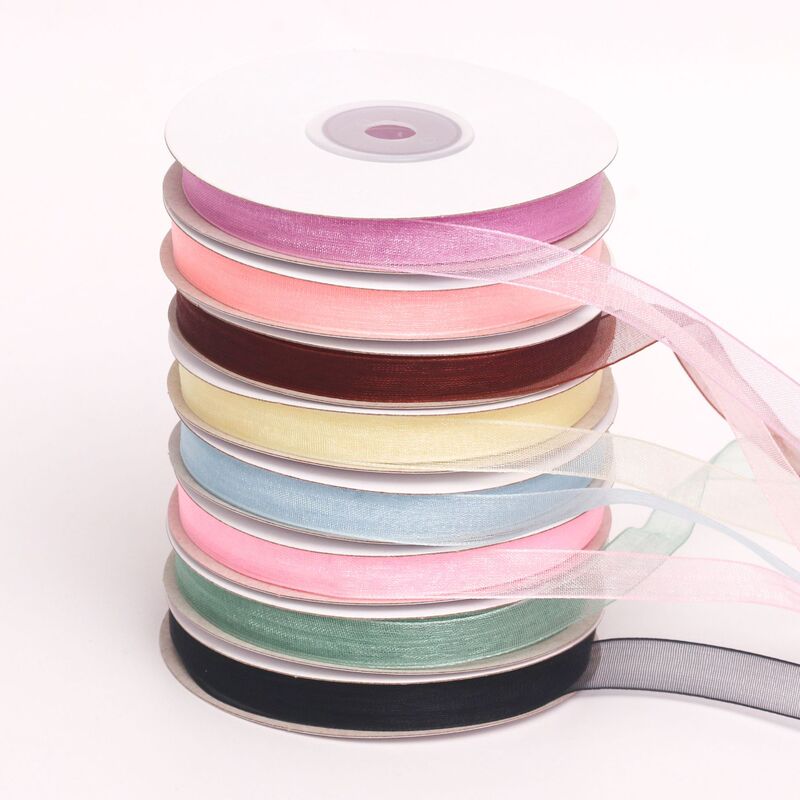 In-Stock 1cm Colorful Transparent Organza Ribbon for Handmade DIY Flower Gift Boxes, Hair Accessories, Clothing Accessories, and Ribbon Accessories In-Stock 1cm Colorful Transparent Organza Ribbon for Handmade DIY Flower Gift Boxes, Hair Accessories, Clothing Accessories, and Ribbon Accessories