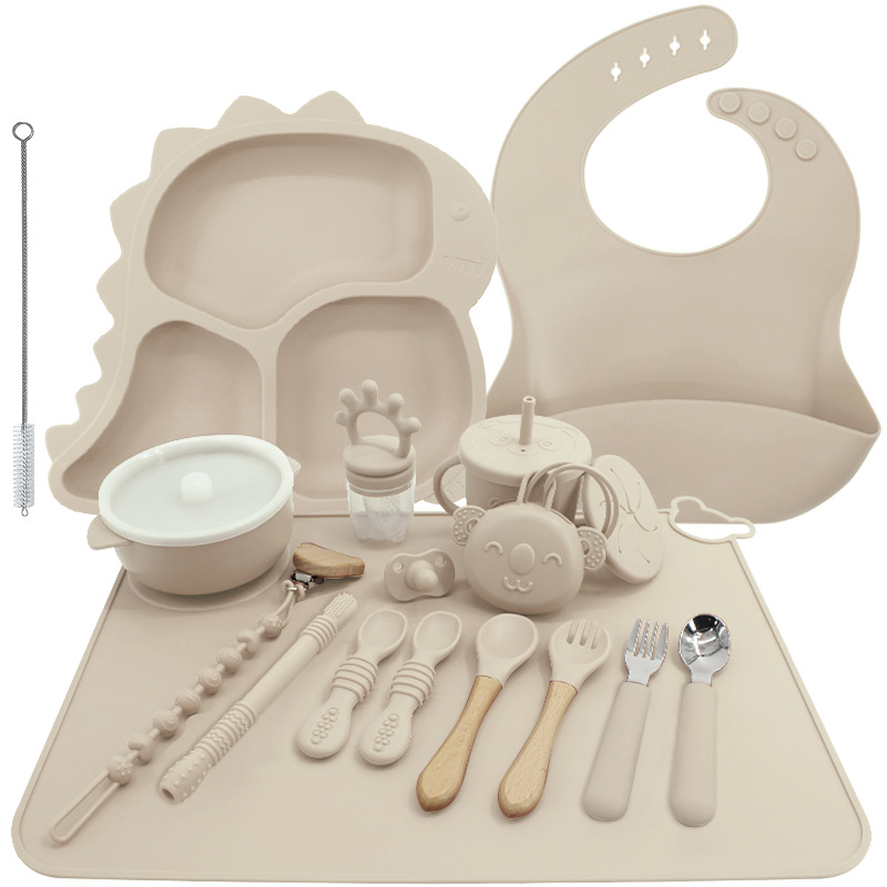 Vajilla de silicona para niños transfronteriza ins Juego de platos de comida para bebés de grado alimenticio de alto valor
