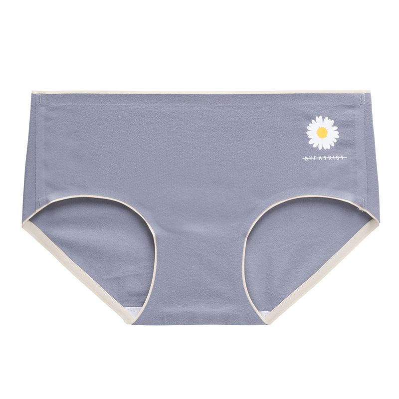 Nuevo estilo cómodo y transpirable calzoncillos de mujer de una pieza Little Daisy, agradable para la piel, suave, cintura media, entrepierna de algodón, ropa interior de mujer