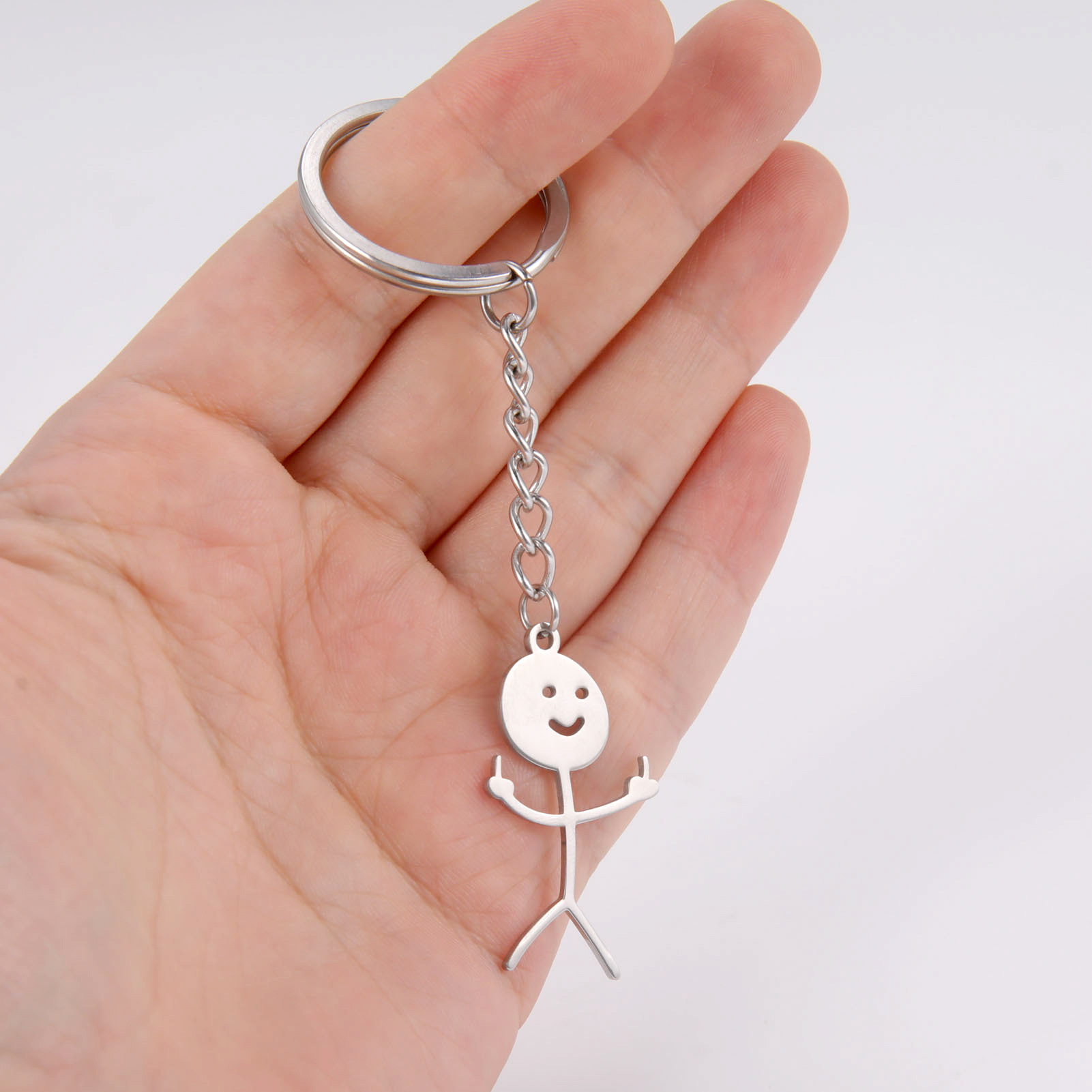 Cute Human Stainless Steel Unisex Bag Pendant Keychain display picture 1