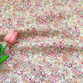 柔彩蔓枝 新中式国风汉服旗袍连衣裙面料天丝提花布料手工diy面料