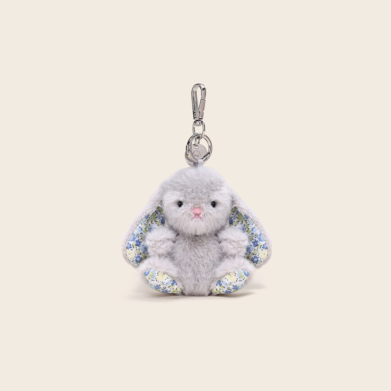 本物のウェンディウサギ座り姿勢ぬいぐるみペンダントかわいい花ウサギ人形人形スクールバッグキーホルダー小さなギフト卸売|undefined