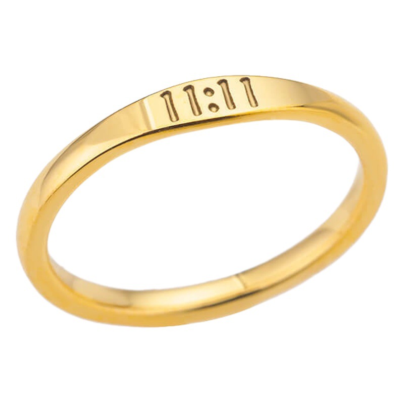 Cross-Border Simple Digital Ring for Men and Women Stainless Steel Ring 111 999 Angel Number Ring Manufacturer Dropshipping