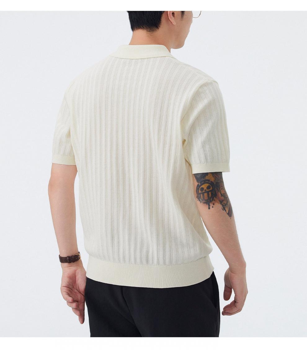 Summer New Arrival Men's Casual Polo Shirt Versatile Trendy And Luxurious Knitted Short Sleeve T-Shirt_viptrois.com