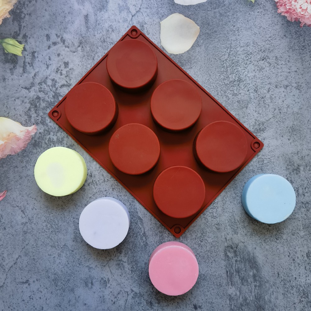 Silicone 6 cilindros pequeños 154 molde de pastel helado gelatina pudín jabon molde de pastel herramientas de horneado