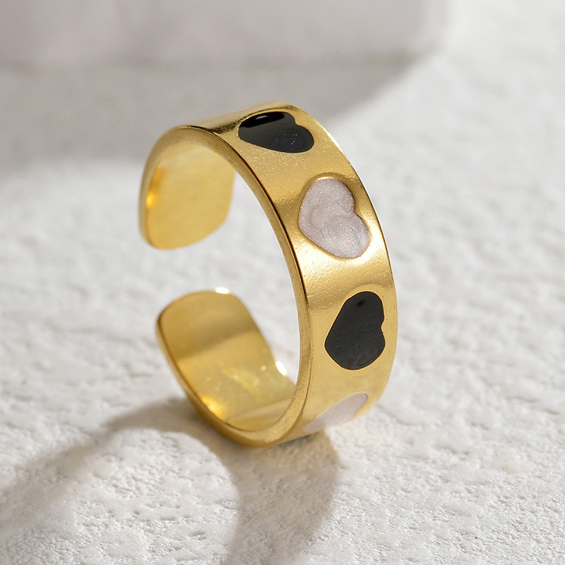 8g Weight Rings Classification Adjustable Ring Size 1 Piece Quantity Holiday, Daily Occasion Titanium Steel Material Geometric Pattern Women's Gender Enamel Design Casual, Simple Style Style Wholesale Jewelry Casual Simple Style Geometric Titanium Steel Enamel Rings 8