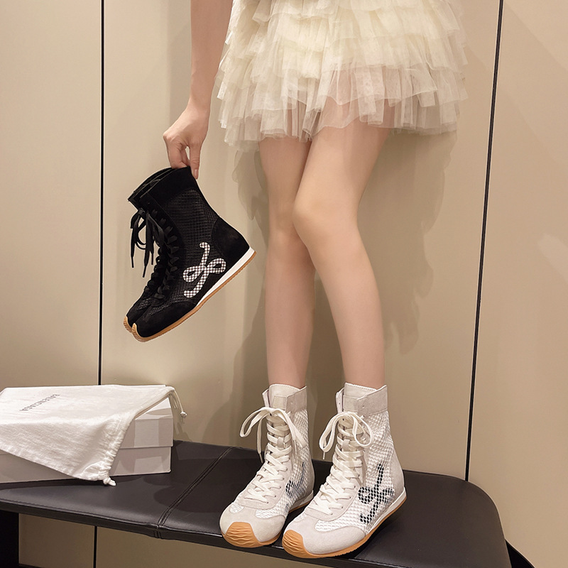 Fashionable Design Casual Breathable Martin Boots for Women 2025 Summer New Versatile Boxing Shoes High-Top Boots Training Shoes