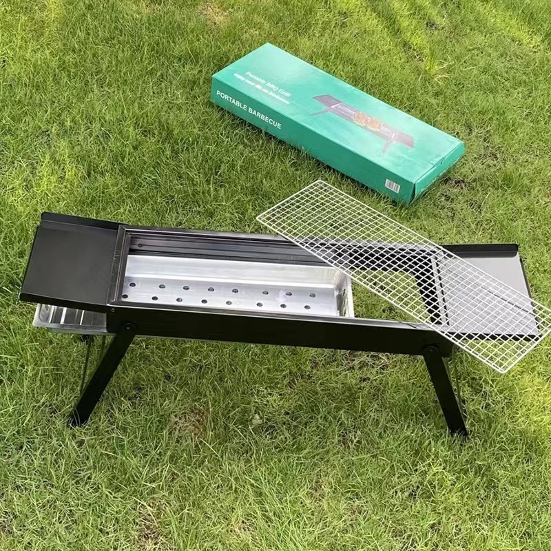 調味料ボード付き屋外ポータブルバーベキューグリル、家庭用折りたたみバーベキュー器具、カーボングリル、木炭屋外バーベキューグリル|undefined