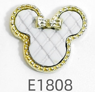 2024 nueva cabeza beige aleación rhinestone joyería de uñas mezclado lote pintura al óleo arco diamante anillo decoración de uñas al por mayor