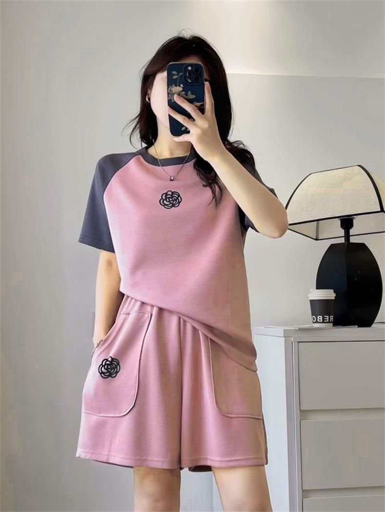 Women's Clothing Summer Fashion Two Piece Set For Women Color Block Slimming Loose Casual Plus Size Clothing_ecoleips.com