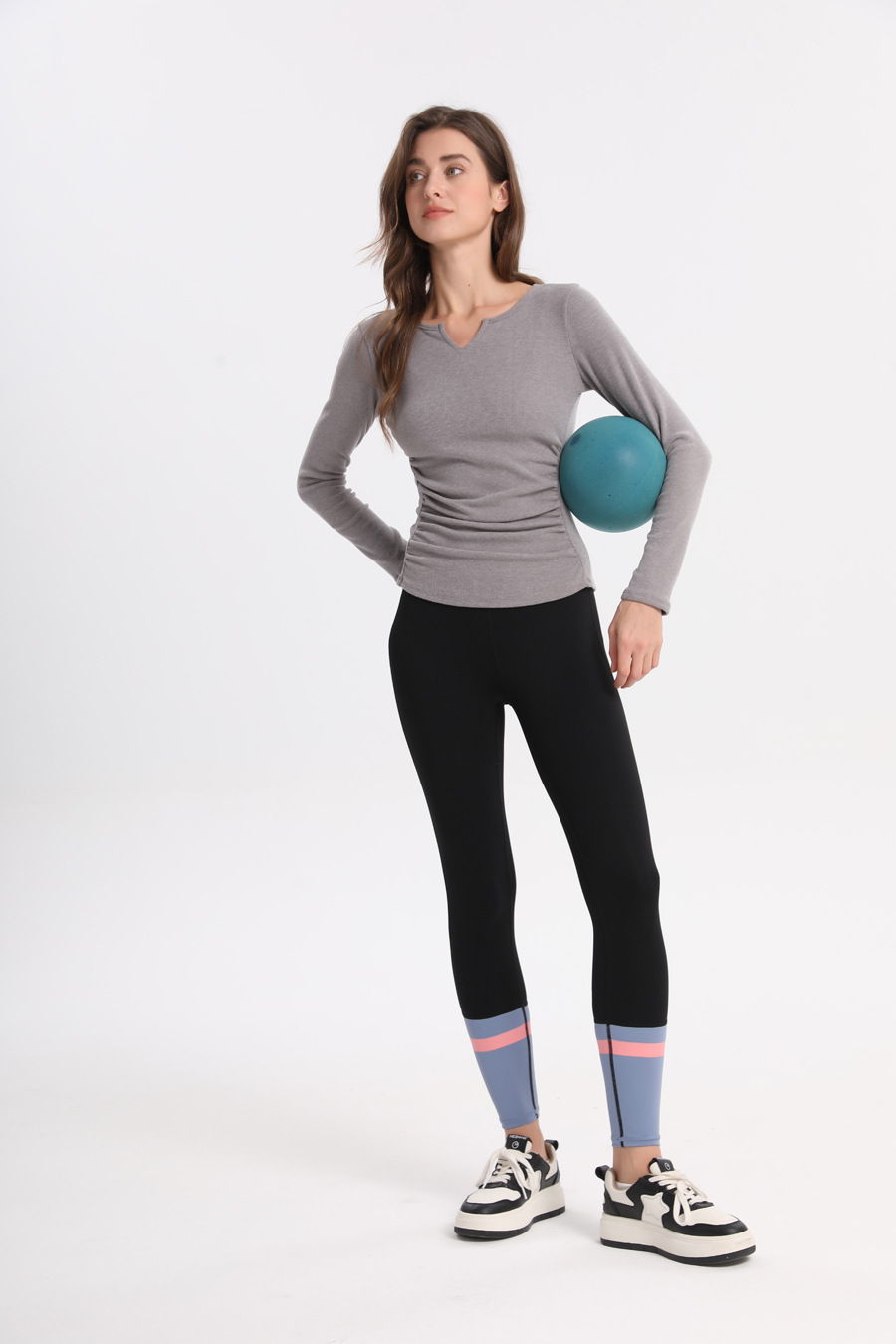 Långärmad yoga tröja för dam sportig och elastisk_voghion.com