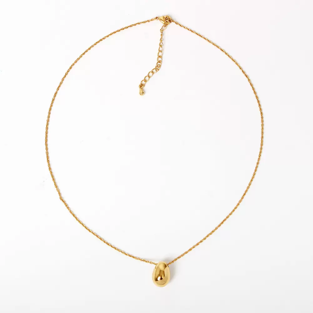 新品简约个性项链金属风水滴型潮流气质吊坠镀真金设计锁骨批发