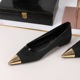2162 Korean retro hollowed out mesh shallow mouth low heel women's shoes with metal pointed toe, one foot thick heel temperament single shoe women