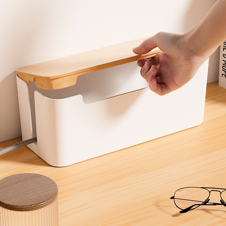 Caja de almacenamiento de enchufe de enchufe Tablero de enchufe Cable de alimentación Cable de datos Cargador Arteque de almacenamiento de cables Hub de escritorio