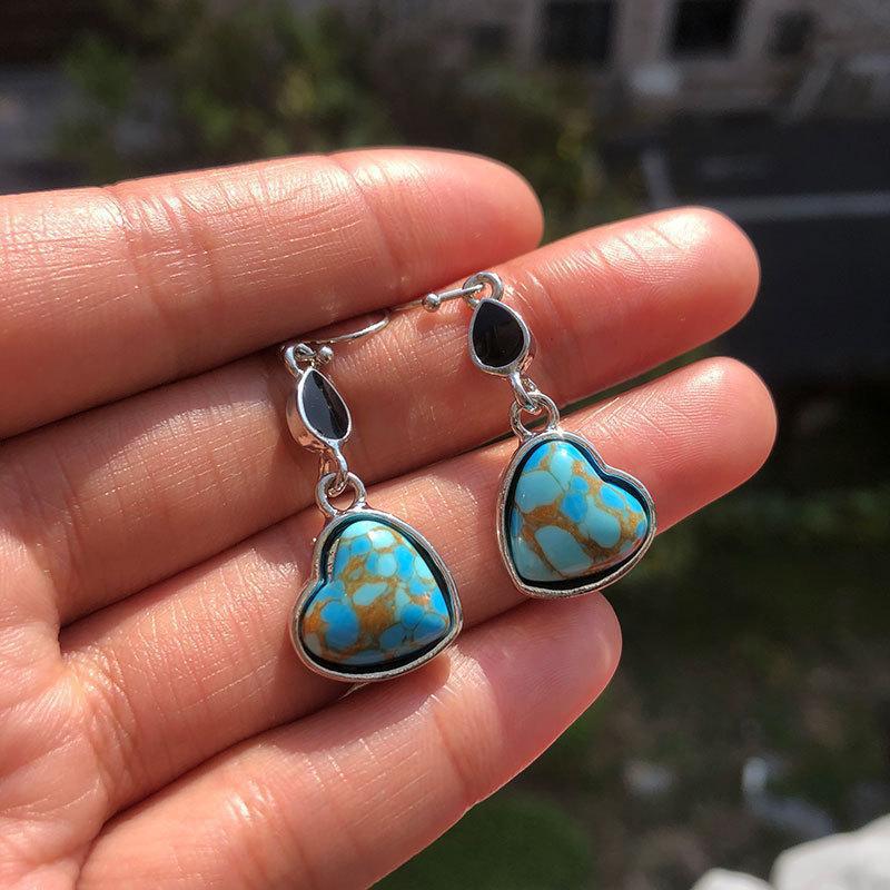 Ethnic Style Flower Alloy Plating Inlay Artificial Gemstones Womenu0027S Drop Earrings 1 Pair