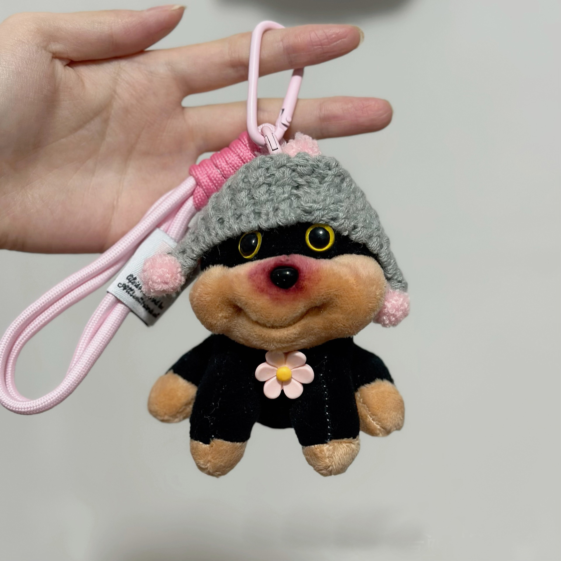 Bolsa de perrito de abeja colgante de coche muñeca de peluche lindo llavero joyería niña pareja regalo
