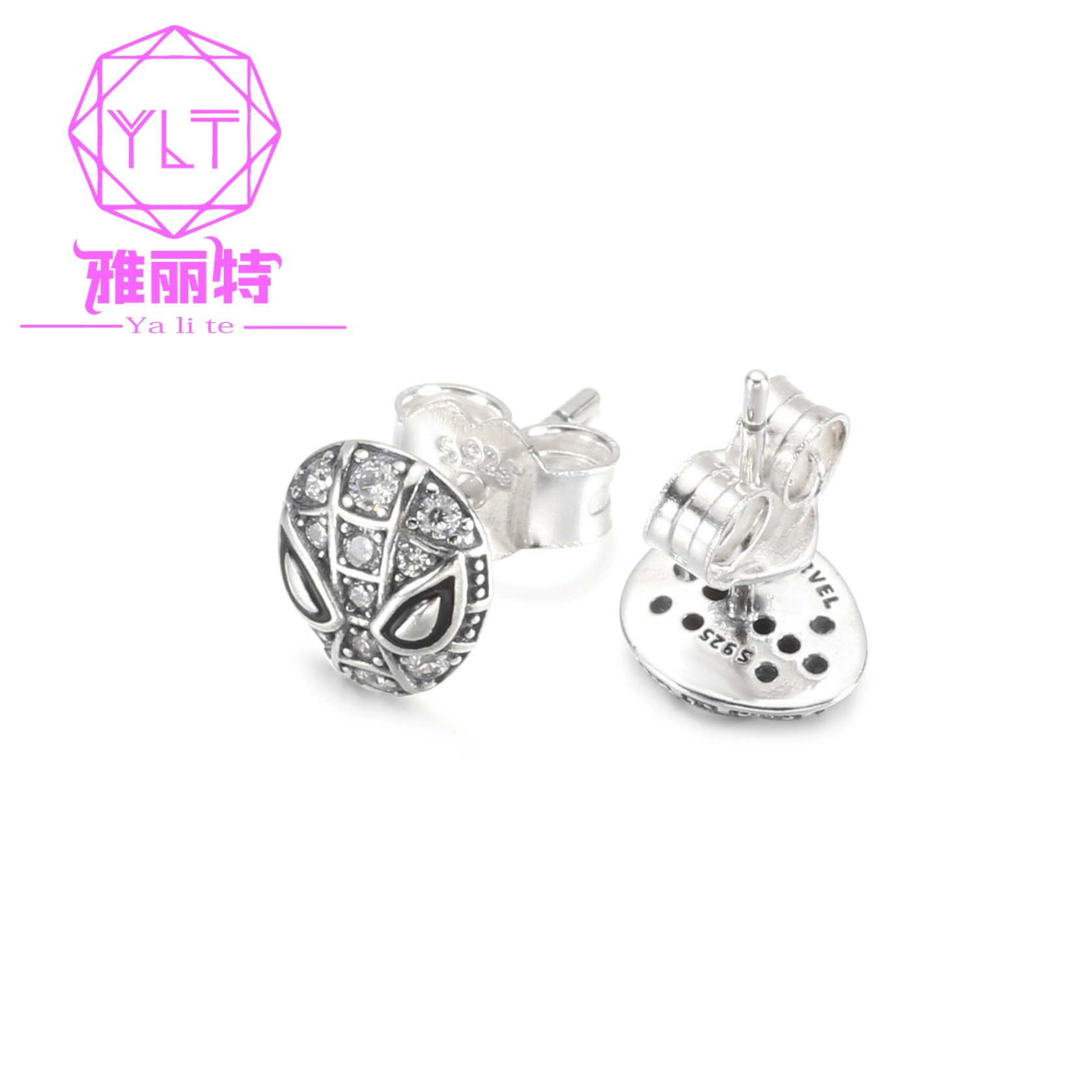 Серьги Panjia s925 серебро, Pavé pavé, Spider-Man маска, артикул 292354C01