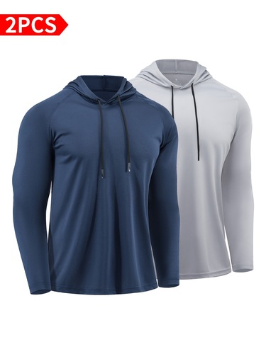 A Set of Two Men's Hooded Sweatshirts Featuring Quick Dry