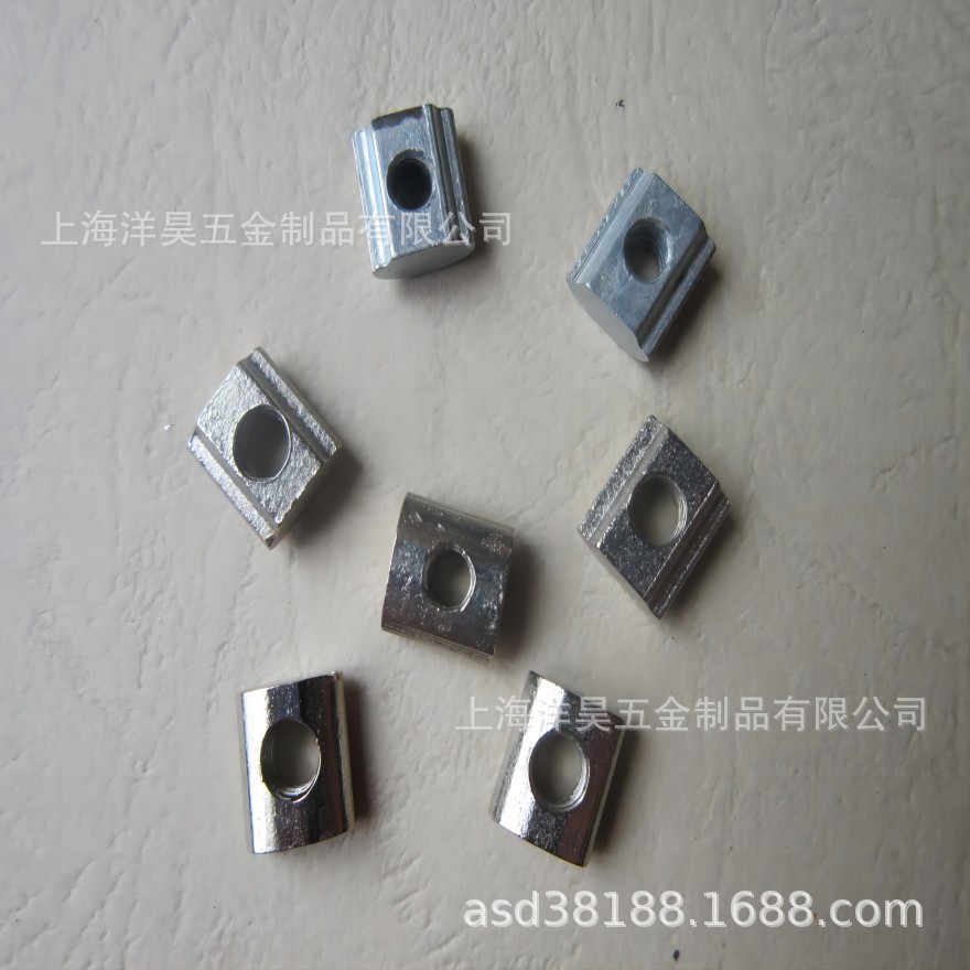 供应t型螺母块 20滑块螺母 方型螺母块  铝材预置螺母