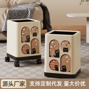 【Premium Selection】Thickened Large Household Trash Can for Kitchen, Living Room, and Bathroom with Lid, Large Capacity Plastic Storage Bin