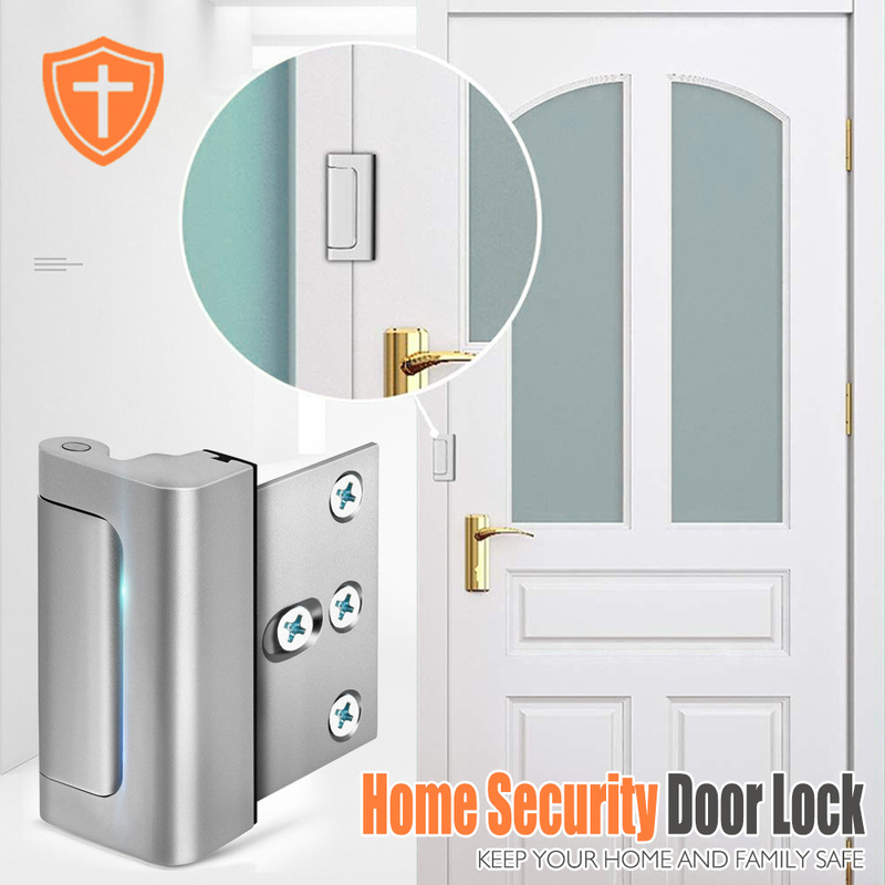 Home safety door lock child safety door reinforcement lock with 3 inch anti-theft aluminum alloy hinge latch night lock