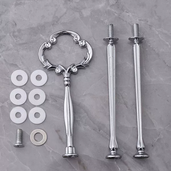 Silver heart shaped 3-layer string pole