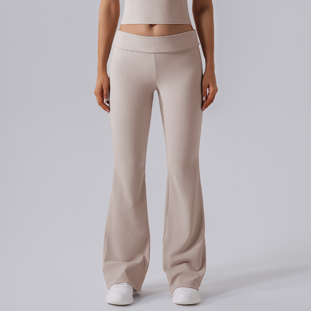 Transfronterizo cintura alta yoga ajustado pantalon de boquilla pantalon de boquilla pantalon de mujer pantalon de entrenamiento casual para correr