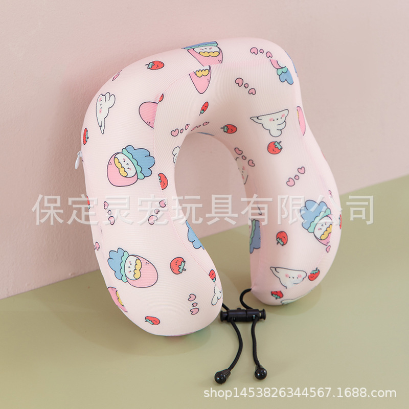 Almohada en forma de U de algodón con memoria de color sólido Almohada redonda para el cuello de viaje Almohada en forma de U de algodón con memoria cabeza con logotipo impreso al por mayor image 16