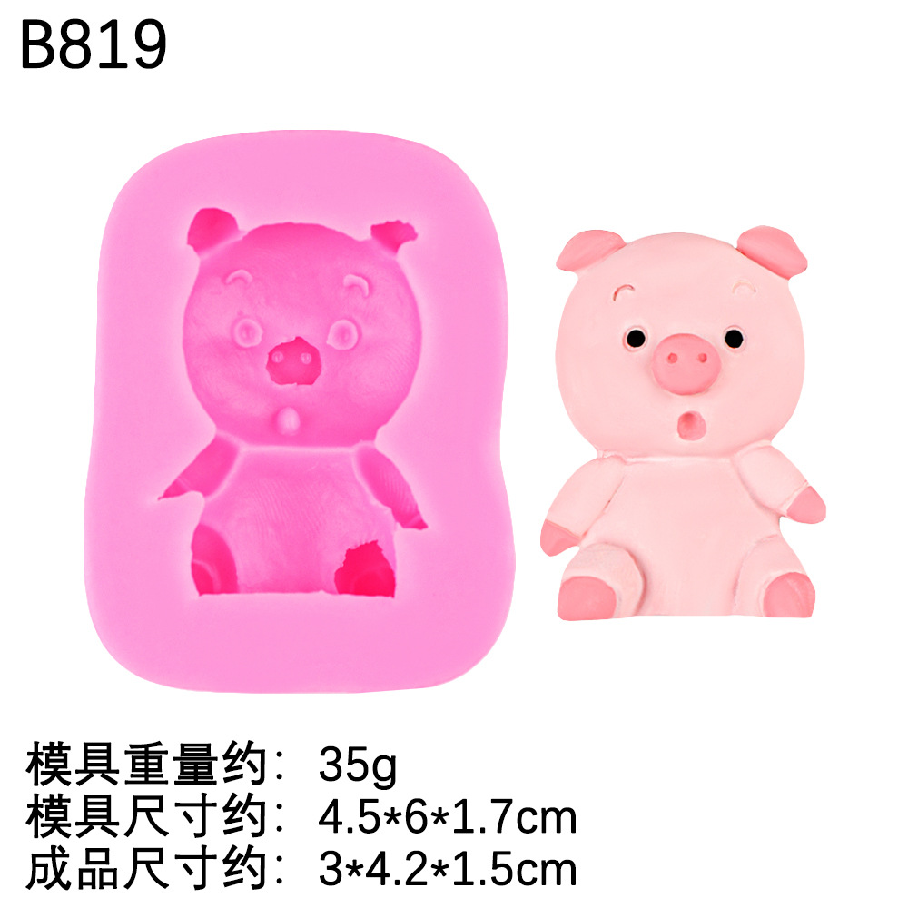 Cute Animal Theme Jirafa Fox Molde de silicona Diy Lion Chocolate Cake Adornos Molde de silicona