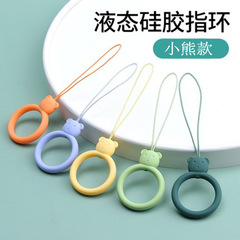 熊の液体のシリカゲルのリングのひものかわいい指のリングの掛け金のusbのつり縄の短い液体の携帯電話の掛け金