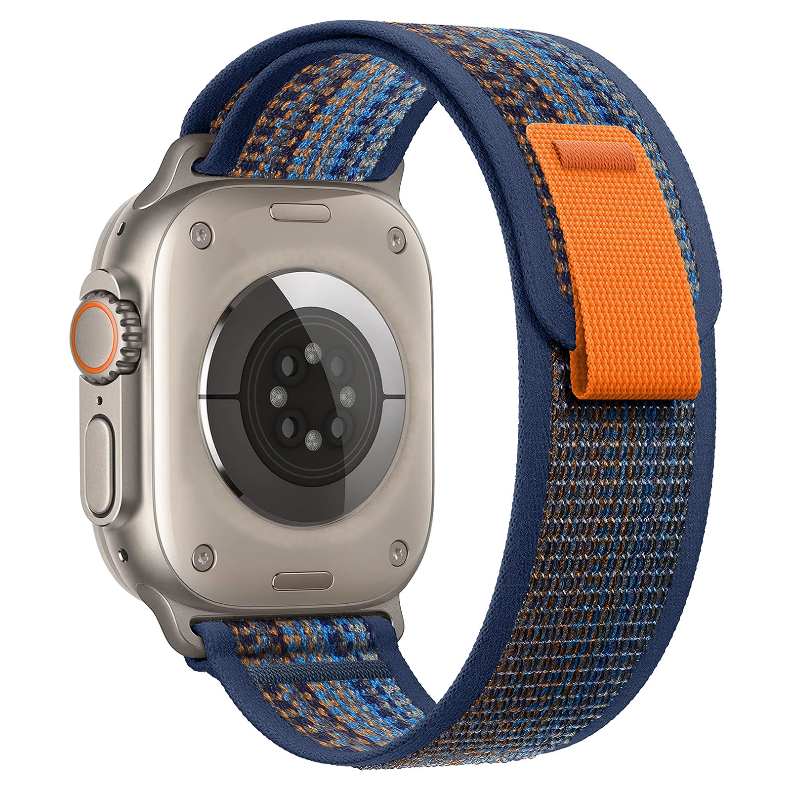 Dynamic sapphire blue with orange