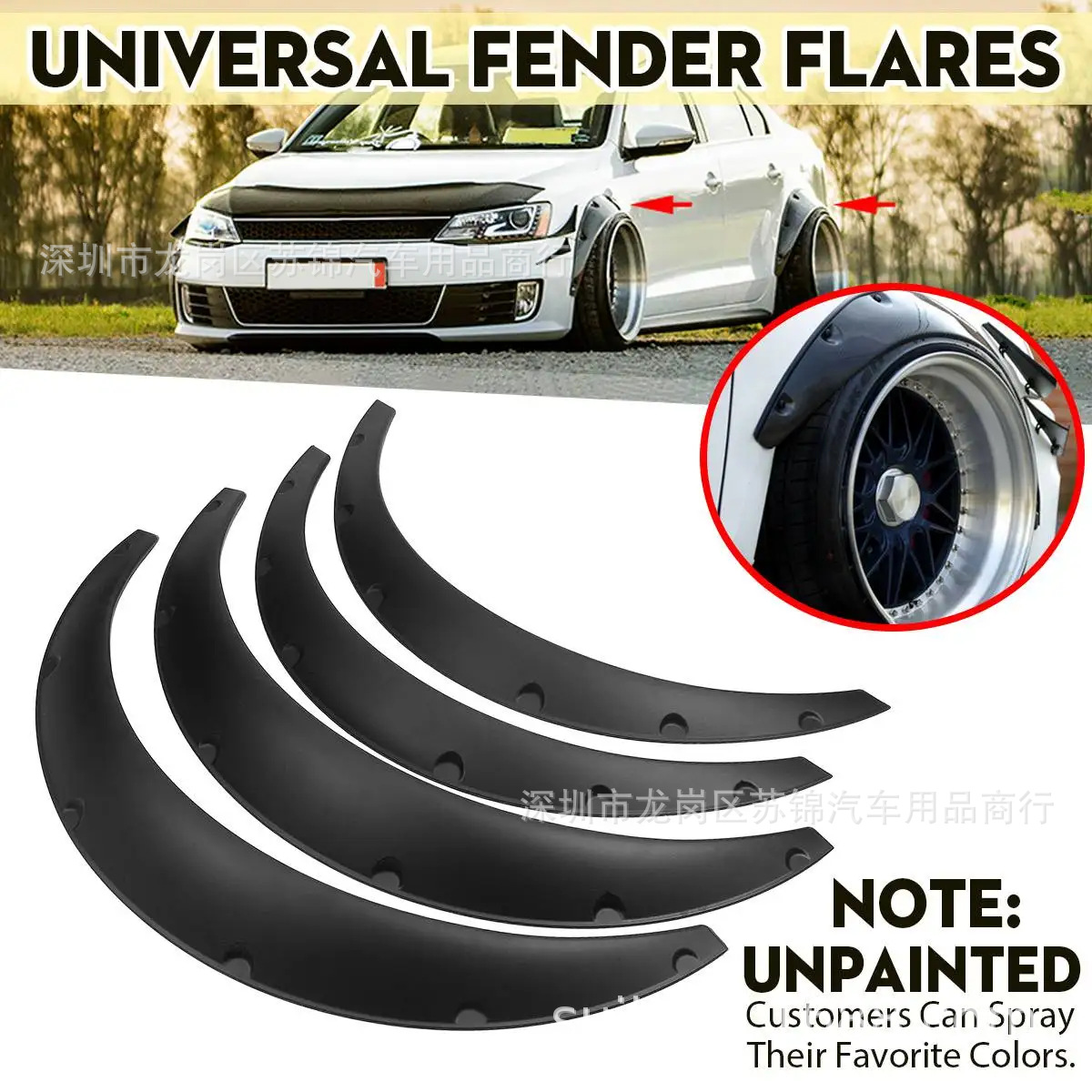 Universal Modified Wide-Body Wheel Arches for Cars, Suitable for Sedans, Suvs, and Off-Road Vehicles, Widened Decorative Wheel Arch Fenders