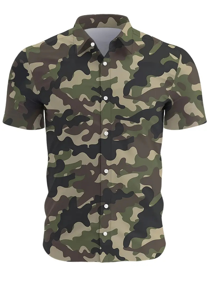 Camisa de manga corta tridimensional de alta calidad transfronteriza 2024 verano casual tendencia de moda de todo fósforo MB1